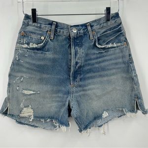 Agolde Dee High-Rise Distressed Cut-Off Jean Shorts Size 28 B469